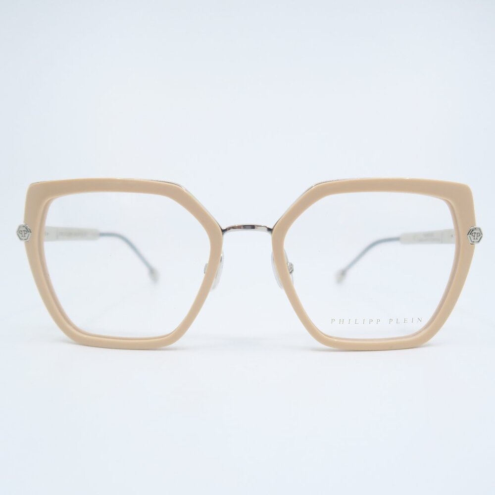 Philipp Plein ICON VPP 036S  Col. 0579 Beige & Silver New Women's  Eyeglasses.